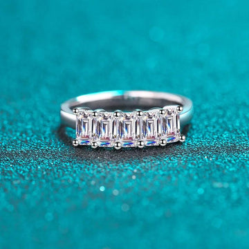 .5CT Total Emerald Cut High Quality Moissanite Diamonds Half Eternity Anniversary - Luxury Jewellery